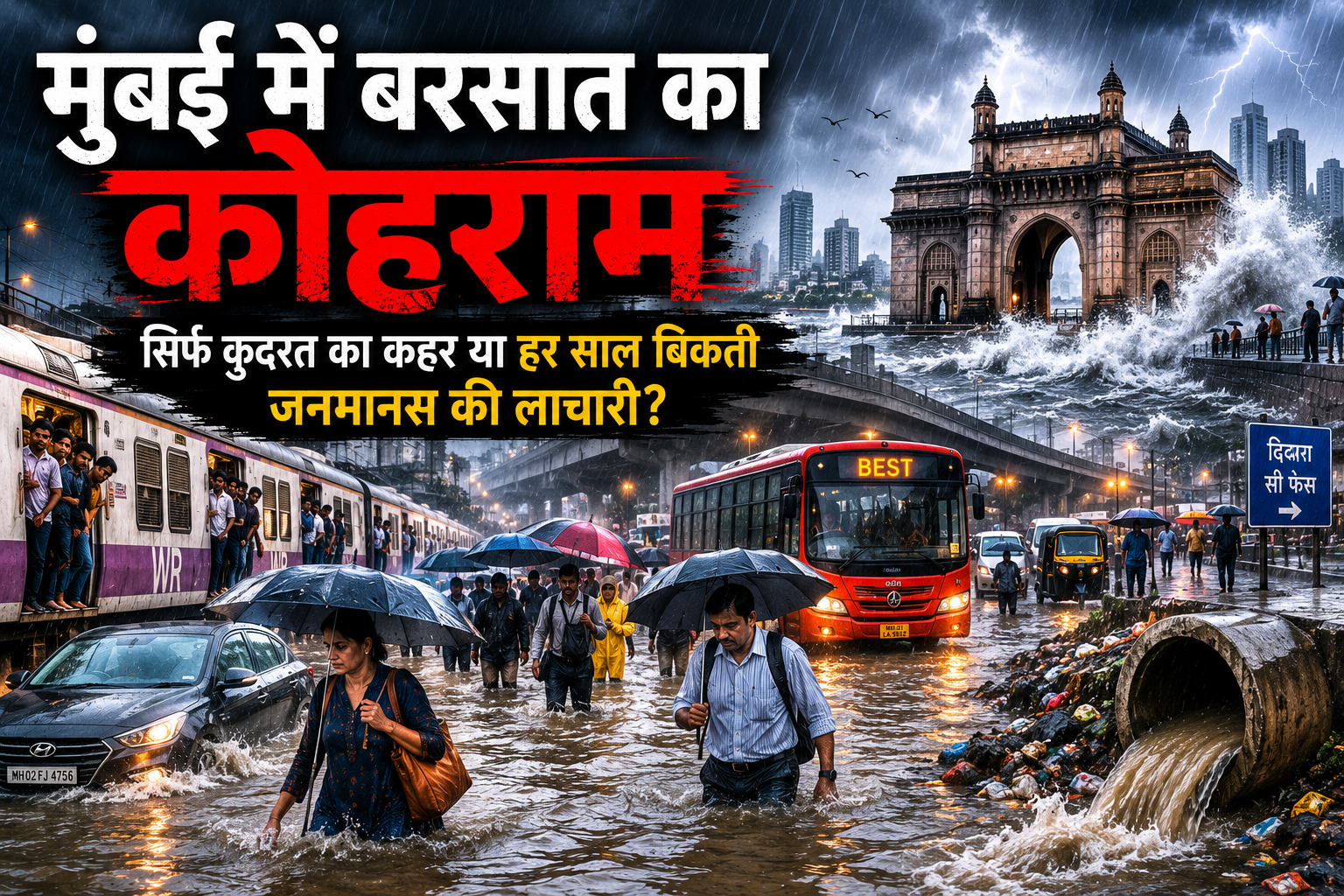 मुंबई में बरसात का कोहराम—सिर्फ कुदरत का कहर या हर साल बिकती जनमानस की लाचारी?