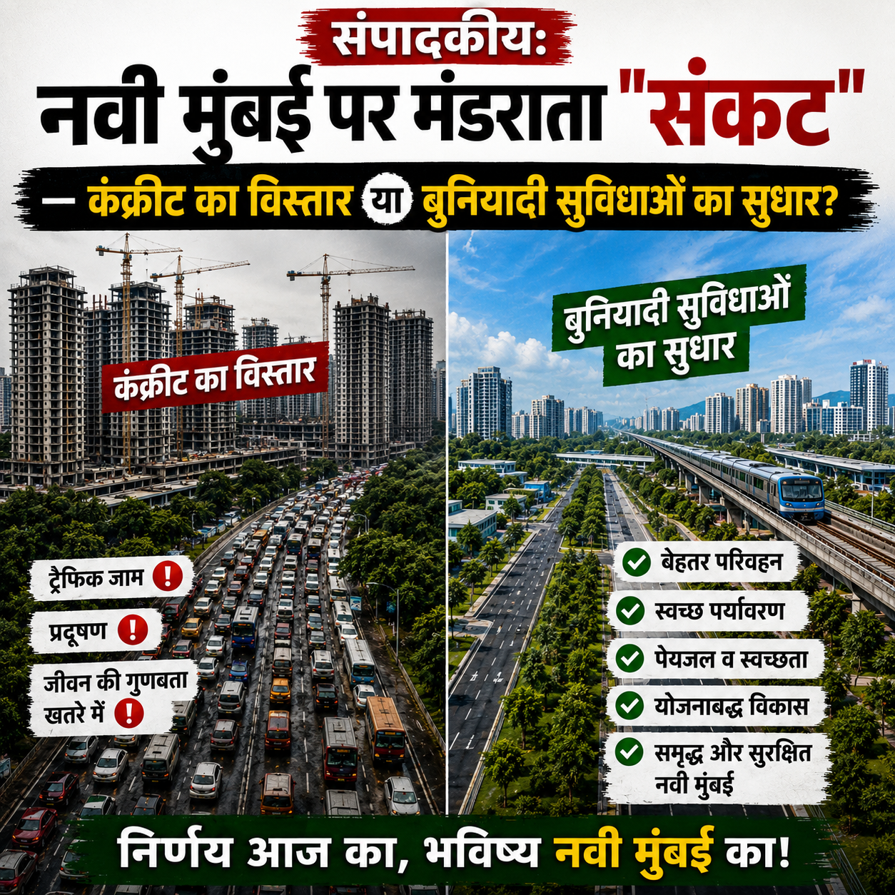Navi Mumbai Crisis: Concrete Expansion vs. Infrastructure Upgrade?