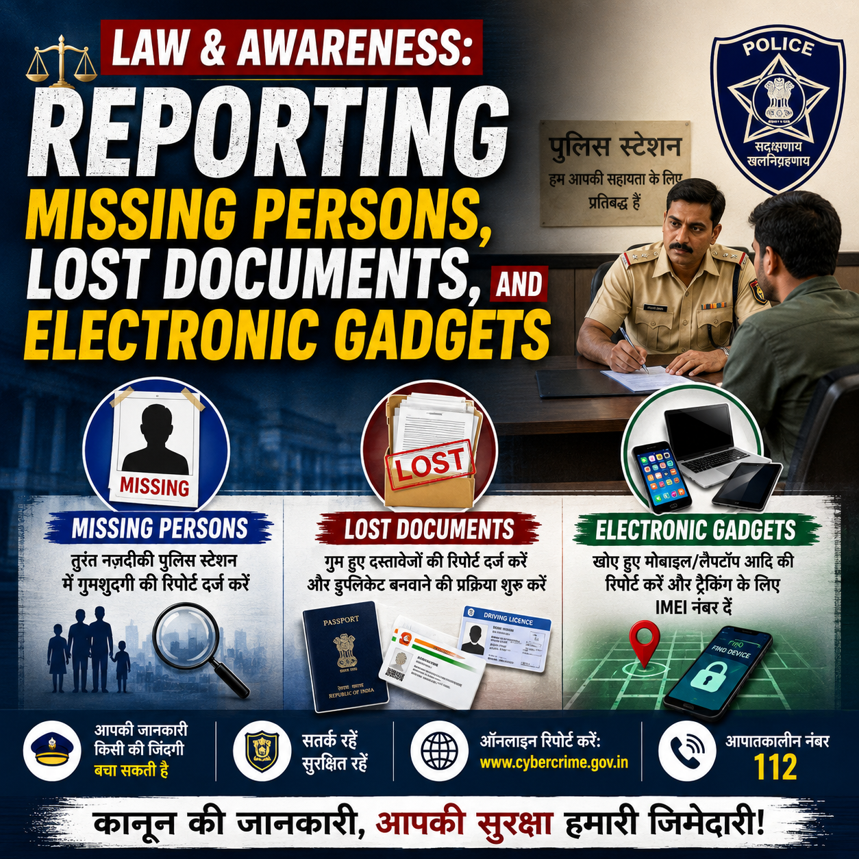 LAW & AWARENESS: Reporting Missing Persons, Lost Documents, and Electronic Gadgets