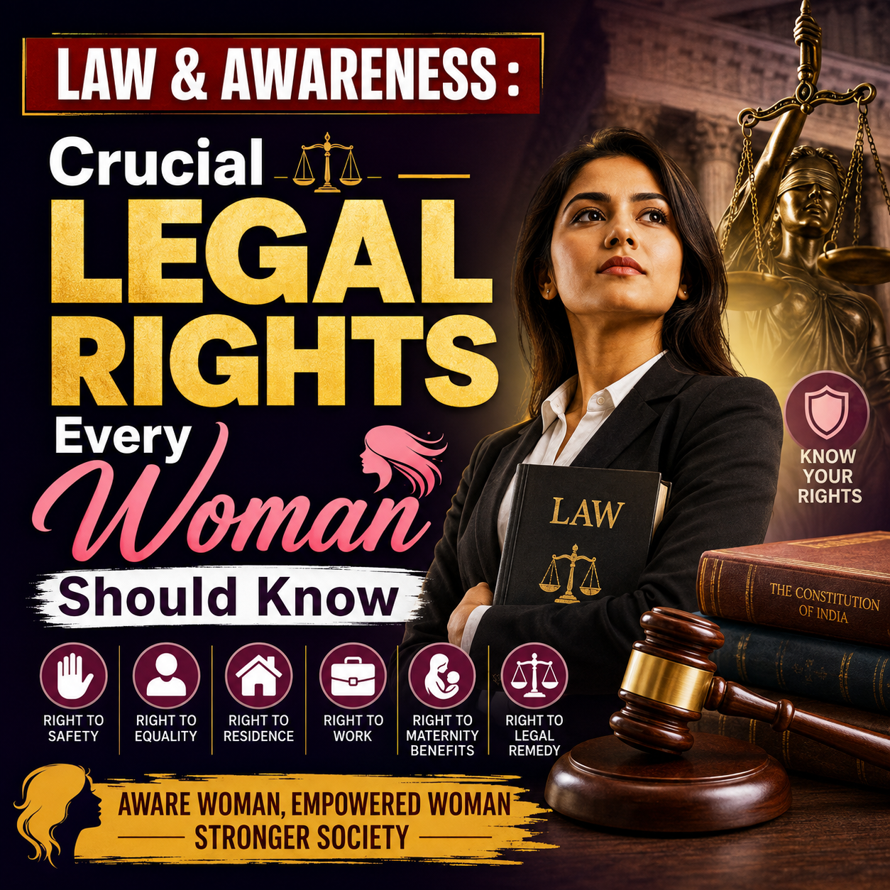 LAW & AWARENESS : Crucial Legal Rights Every Woman Should Know
