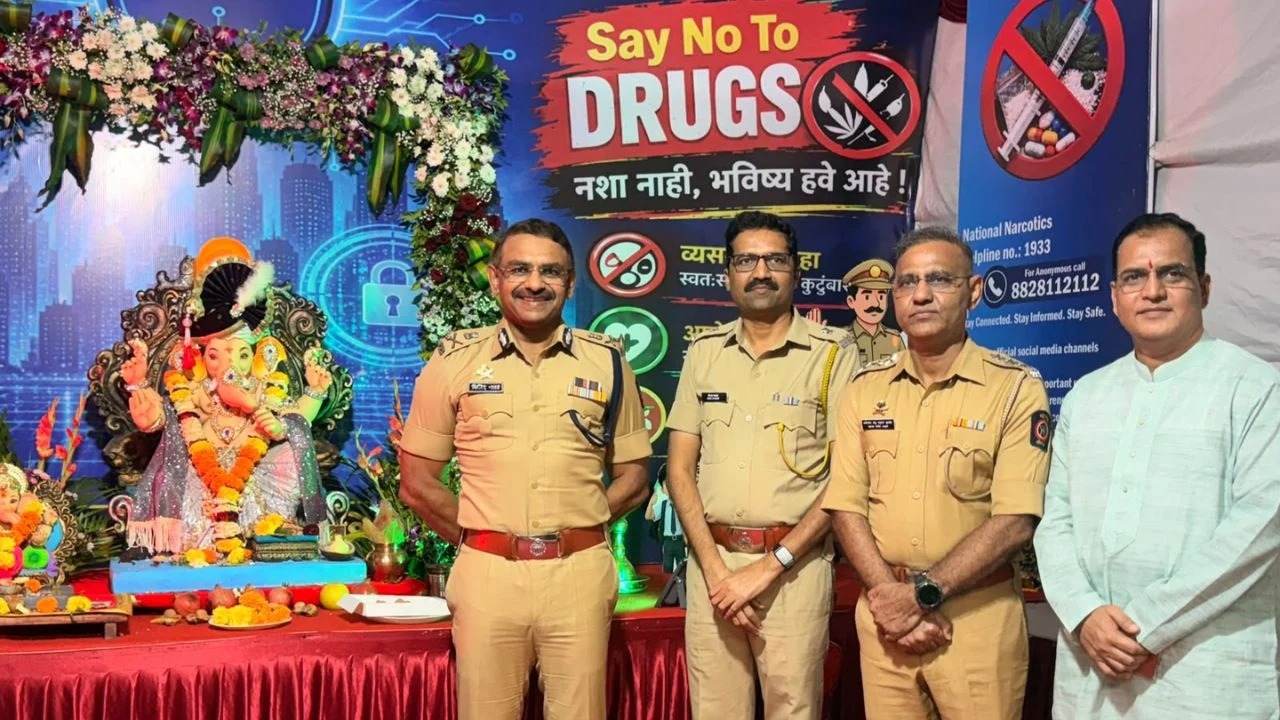 Ganeshotsav 2026: APMC & NRI Police Stations Spread Strong Message on Cybercrime Awareness and Drug-Free Society