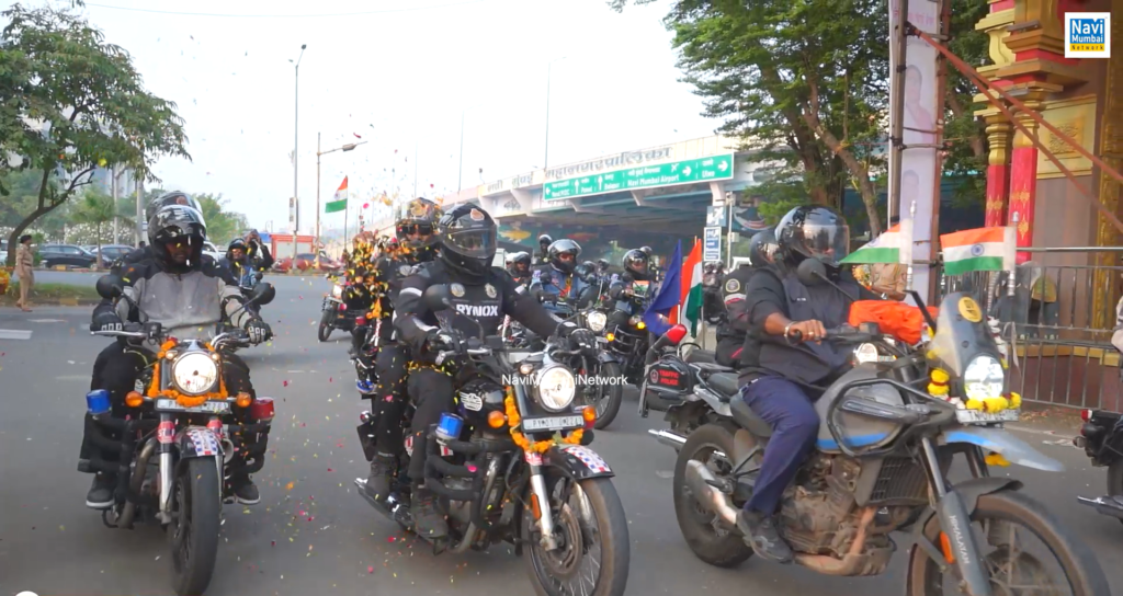 Navi Mumbai Police Accord Grand Welcome to 'National Motorcycle Rally' Promoting Drug-Free India